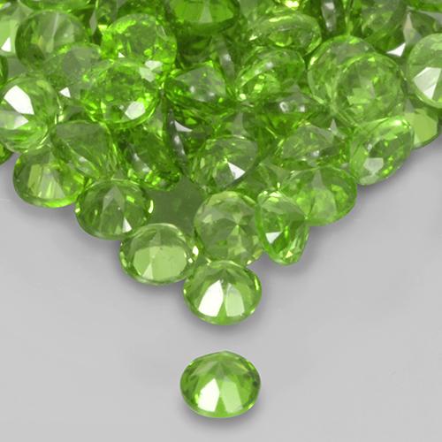 Gemas de diópsido de cromo Verde vivo natural de 2.57 ct, Corte Redondo, VS
