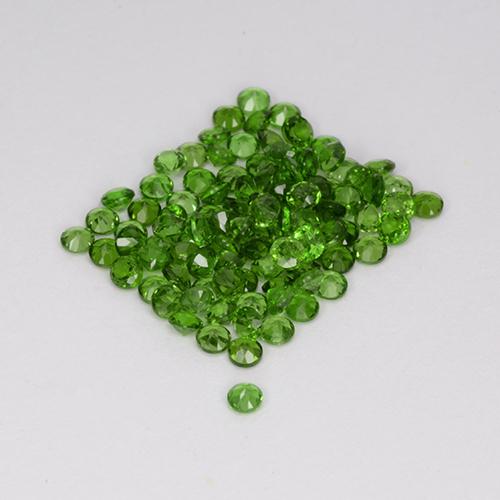Gemas de diópsido de cromo Verde oscuro medio natural de 2.56 ct, Corte Redondo, VS