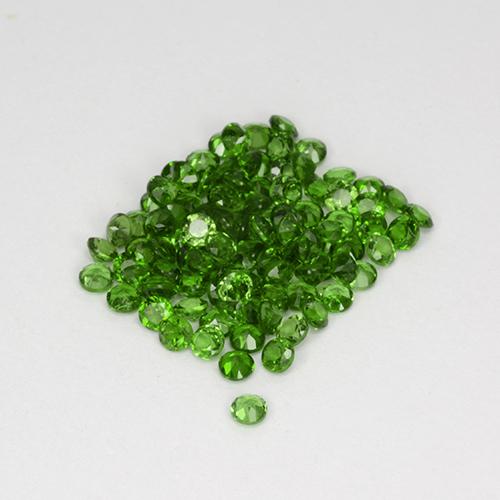 Gemas de diópsido de cromo Verde oscuro medio natural de 2.56 ct, Corte Redondo, VS