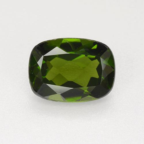 Diopsido de cromo verde natural de 1,32 ct, corte cojín, VVS-VS