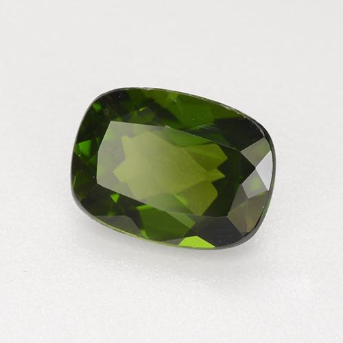 Diopsido de cromo verde natural de 1,32 ct, corte cojín, VVS-VS