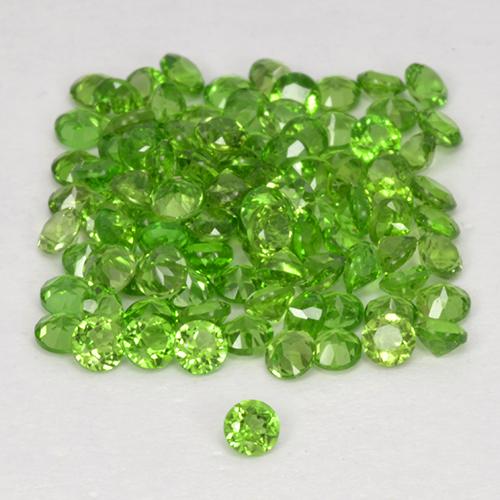 Gemas de diopsido de cromo verde natural de 2,50 ct, corte redondo, VS