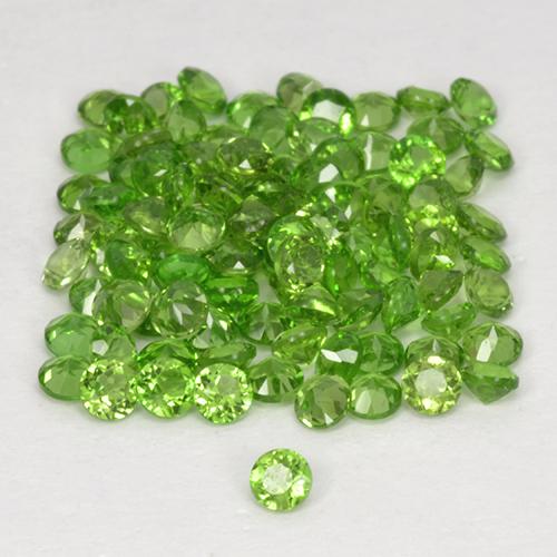 Gemas de diopsido de cromo verde natural de 2,50 ct, corte redondo, VS