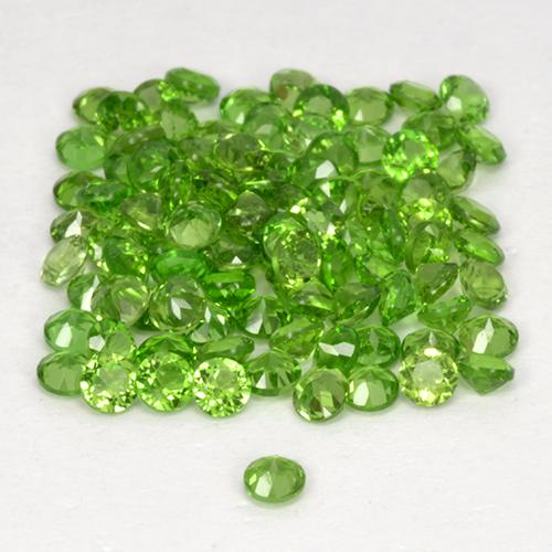 Gemas de diopsido de cromo verde natural de 2,50 ct, corte redondo, VS