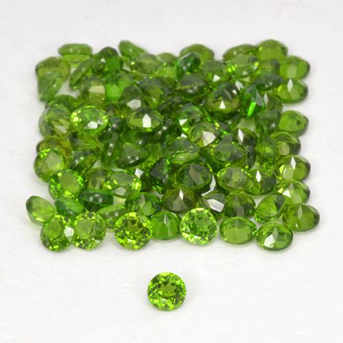 Gemas de diopsido de cromo verde natural de 2,59 ct, corte redondo, VS