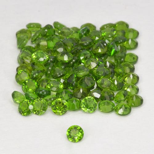 Gemas de diopsido de cromo verde natural de 2,59 ct, corte redondo, VS