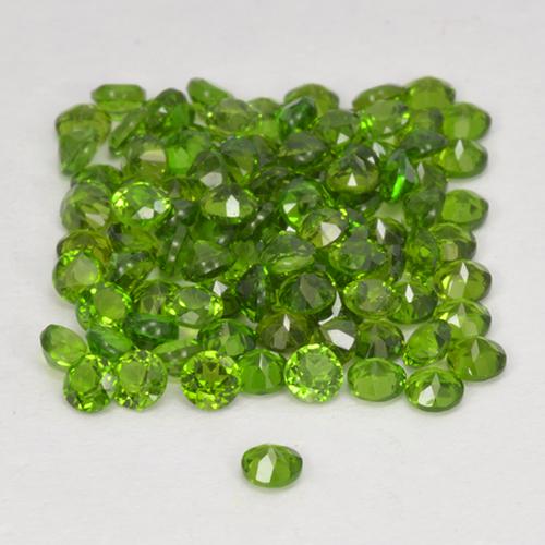 Gemas de diopsido de cromo verde natural de 2,59 ct, corte redondo, VS