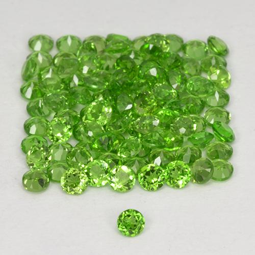 Gemas de diópsido de cromo Verde vivo natural de 2.51 ct, Corte Redondo, VS