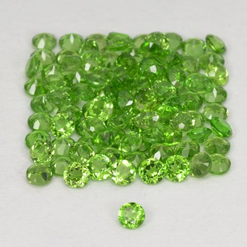 Gemas de diópsido de cromo Verde vivo natural de 2.51 ct, Corte Redondo, VS