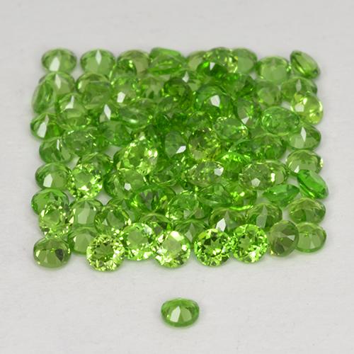 Gemas de diópsido de cromo Verde vivo natural de 2.51 ct, Corte Redondo, VS