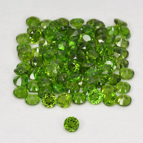Gemas de diopsido de cromo verde natural de 2,58 ct, corte redondo, VS