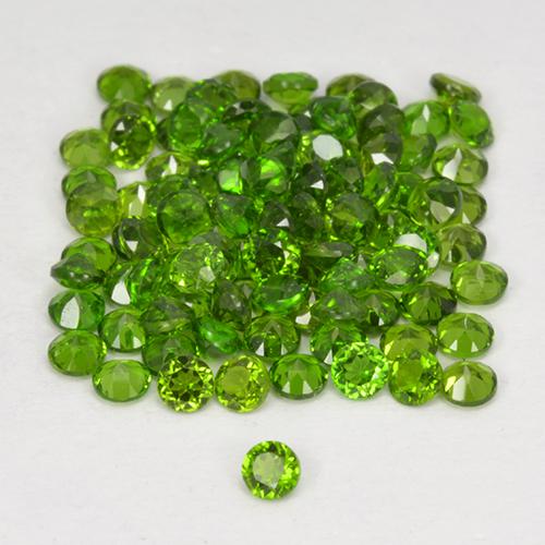 Gemas de diopsido de cromo verde natural de 2,58 ct, corte redondo, VS
