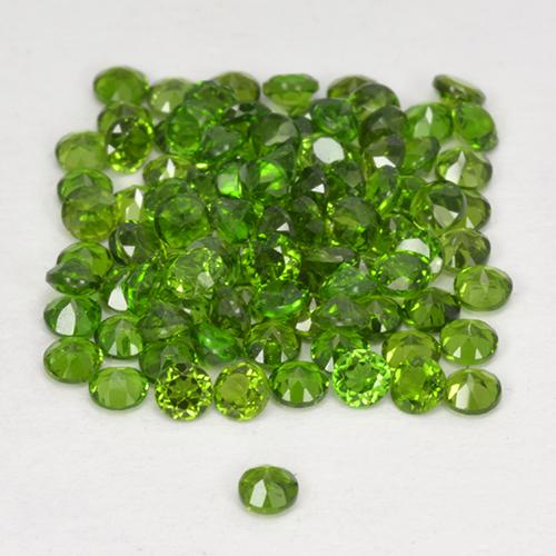 Gemas de diopsido de cromo verde natural de 2,58 ct, corte redondo, VS