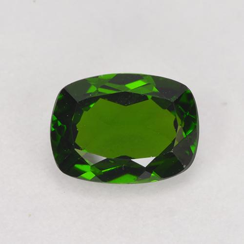 Diopsido de cromo verde natural de 1,32 ct, corte cojín, VVS-VS