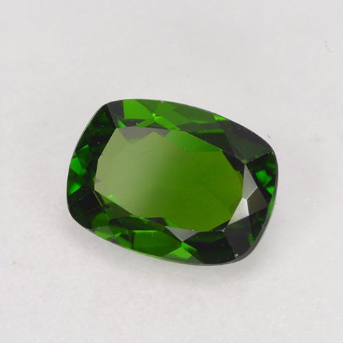Diopsido de cromo verde natural de 1,32 ct, corte cojín, VVS-VS