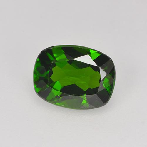 diópsido de cromo Verde oscuro medio natural de 1.22 ct, Corte Cojín, VS