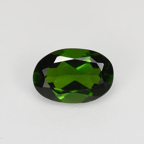 Diopsido de cromo verde natural de 0,58 ct, corte óvalo, VS