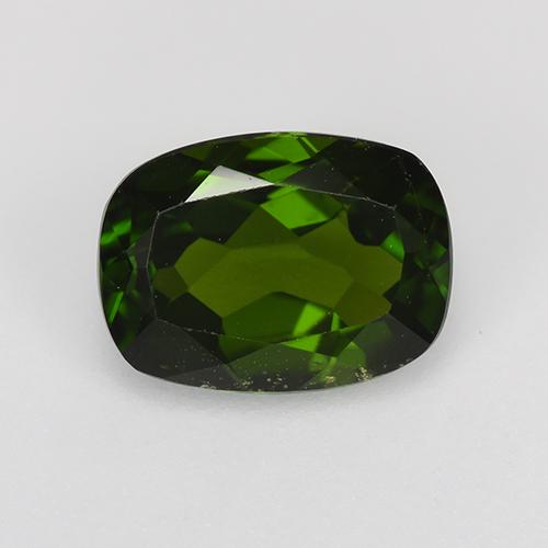 Diopsido de cromo verde natural de 1,43 ct, corte cojín, VS