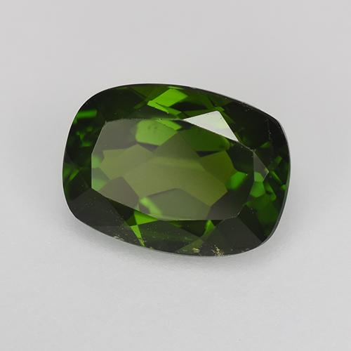 Diopsido de cromo verde natural de 1,43 ct, corte cojín, VS