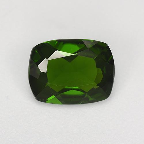 Diopsido de cromo verde natural de 1,27 ct, corte cojín, VS