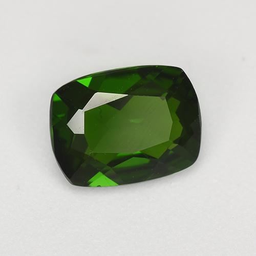 Diopsido de cromo verde natural de 1,27 ct, corte cojín, VS