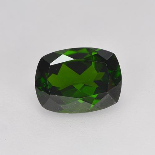 Diopsido de cromo verde natural de 1,36 ct, corte cojín, VS