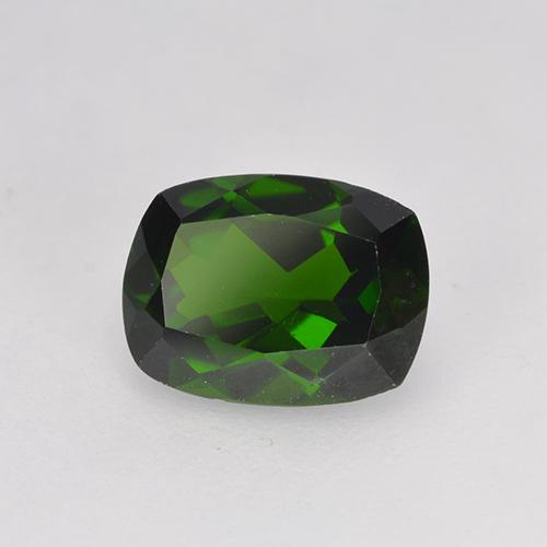 Diopsido de cromo verde natural de 1,36 ct, corte cojín, VS