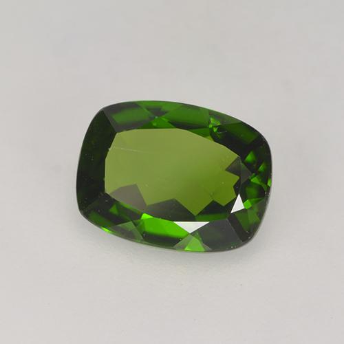 diópsido de cromo Verde terroso natural de 1.34 ct, Corte Cojín, VS