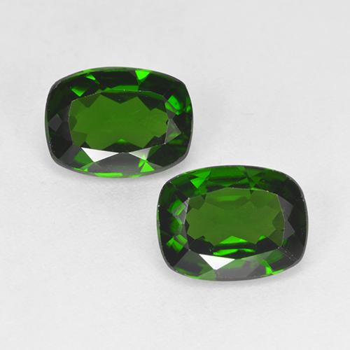 Gemas de diopsido de cromo verde natural de 2,61 ct, corte cojín, VS