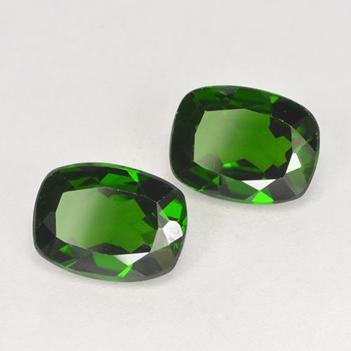 Gemas de diopsido de cromo verde natural de 2,61 ct, corte cojín, VS