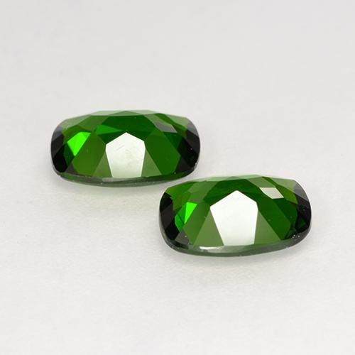 Gemas de diopsido de cromo verde natural de 2,61 ct, corte cojín, VS