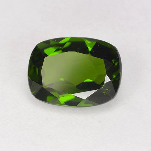 diópsido de cromo Verde oscuro natural de 1.30 ct, Corte Cojín, VVS-VS
