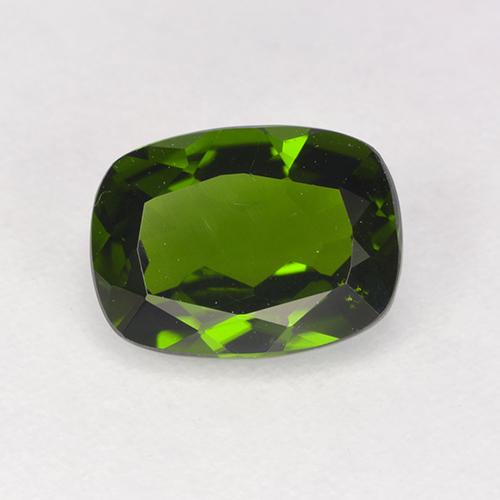 diópsido de cromo Verde oscuro natural de 1.30 ct, Corte Cojín, VVS-VS