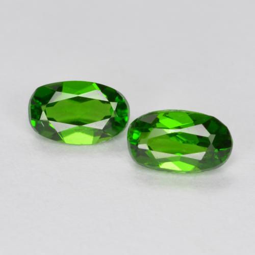 Gemas de diopsido de cromo verde natural de 0,47 ct, corte óvalo, VS
