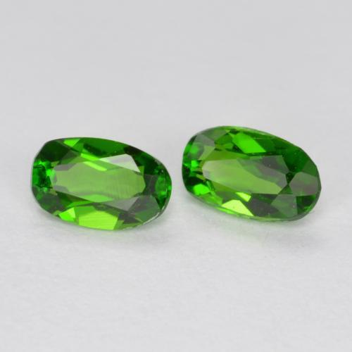 Gemas de diopsido de cromo verde natural de 0,47 ct, corte óvalo, VS