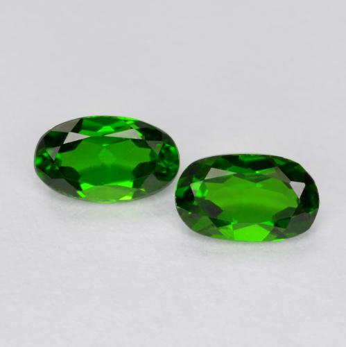 Gemas de diopsido de cromo verde natural de 0,49 ct, corte óvalo, VS