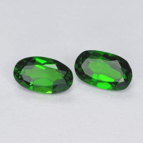 Gemas de diopsido de cromo verde natural de 0,49 ct, corte óvalo, VS