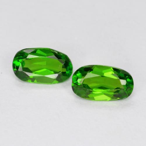 Gemas de diopsido de cromo verde natural de 0,43 ct, corte óvalo, VS
