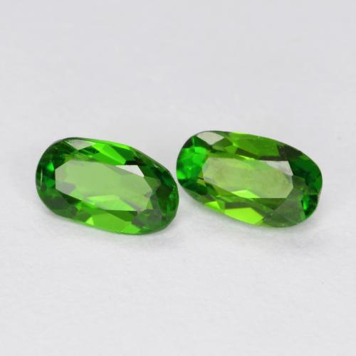 Gemas de diopsido de cromo verde natural de 0,43 ct, corte óvalo, VS
