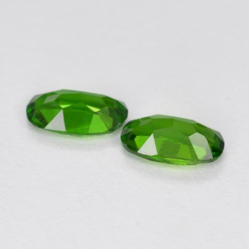 Gemas de diopsido de cromo verde natural de 0,43 ct, corte óvalo, VS
