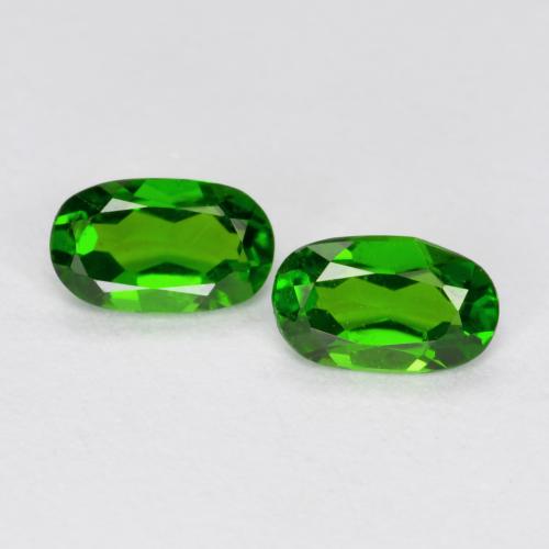 Gemas de diopsido de cromo verde natural de 0,40 ct, corte óvalo, VS