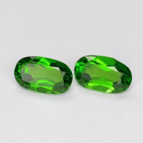 Gemas de diopsido de cromo verde natural de 0,40 ct, corte óvalo, VS
