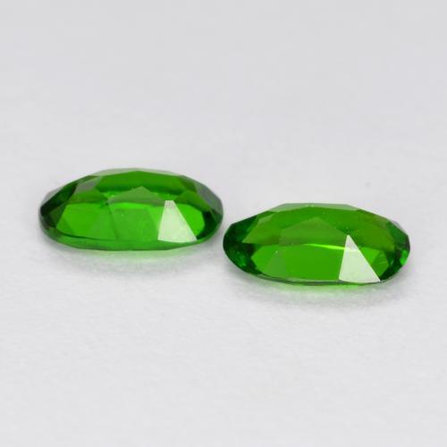 Gemas de diopsido de cromo verde natural de 0,40 ct, corte óvalo, VS