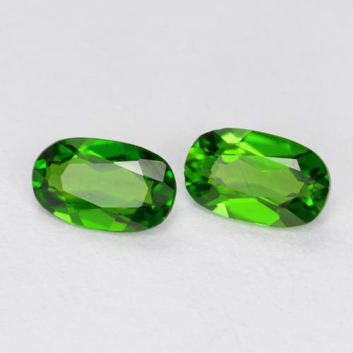Gemas de diópsido de cromo Verde oscuro medio natural de 0.41 ct, Corte Óvalo, VS