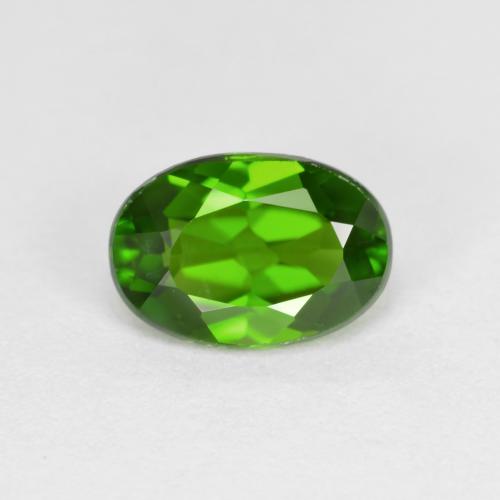 Diopsido de cromo verde natural de 0,87 ct, corte óvalo, VVS