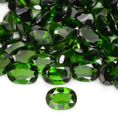 Gemas de diopsido de cromo verde oscuro natural de 1,56 ct, corte óvalo, VS