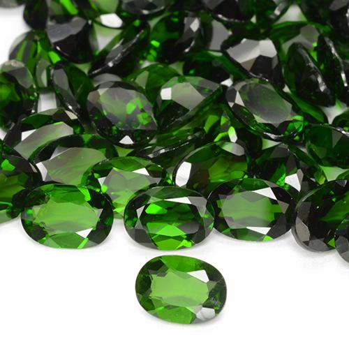 Gemas de diopsido de cromo verde natural de 3,89 ct, corte óvalo, VS