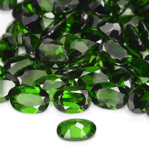 Gemas de diopsido de cromo verde natural de 3,89 ct, corte óvalo, VS
