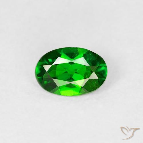 diópsido de cromo Verde claro natural de 0.45 ct, Corte Óvalo, VS