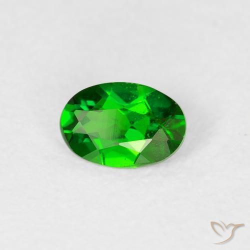 diópsido de cromo Verde claro natural de 0.45 ct, Corte Óvalo, VS